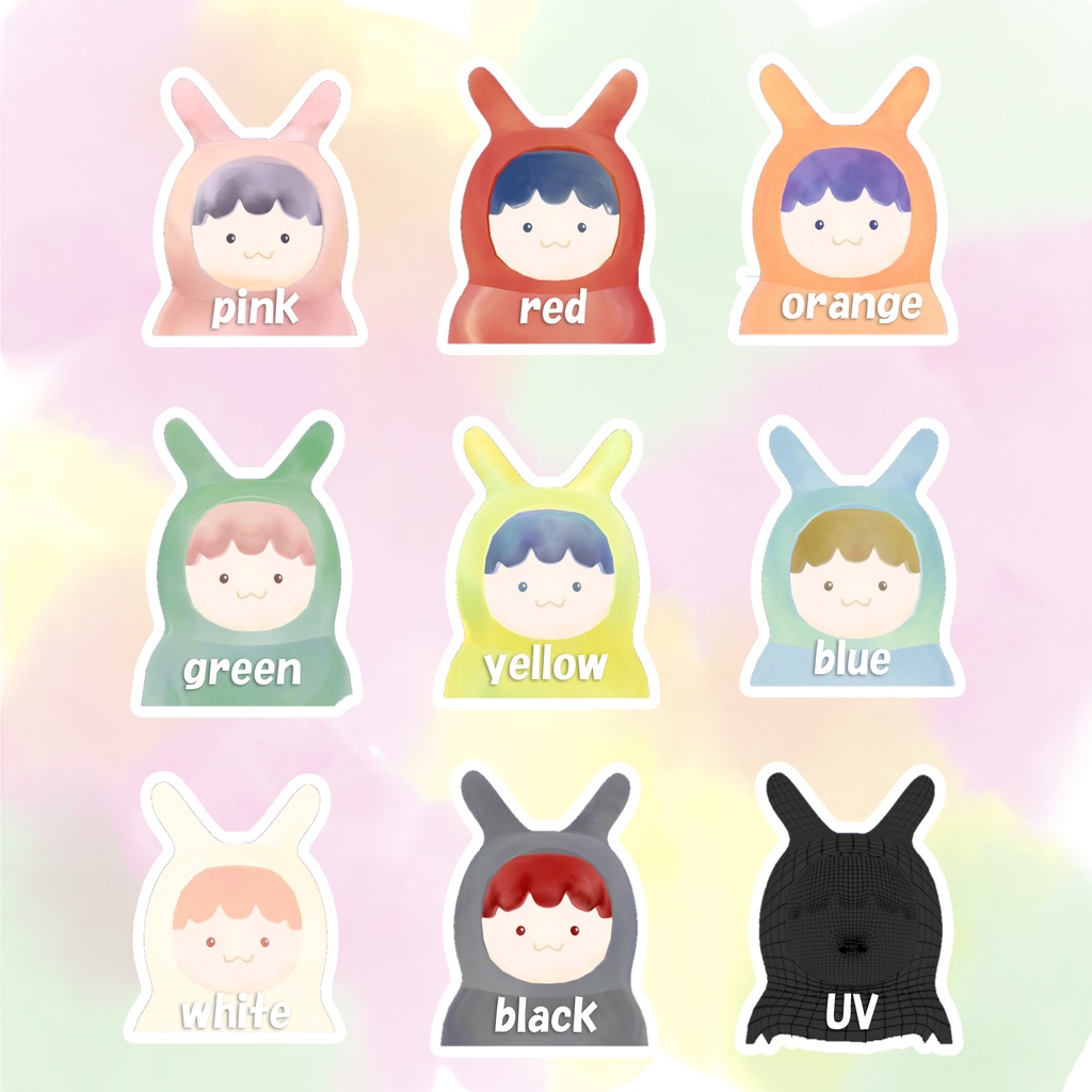 【VRChat想定】こえりょん -Coelhon- usagi no kigurumi【オリジナル3Dアバター】