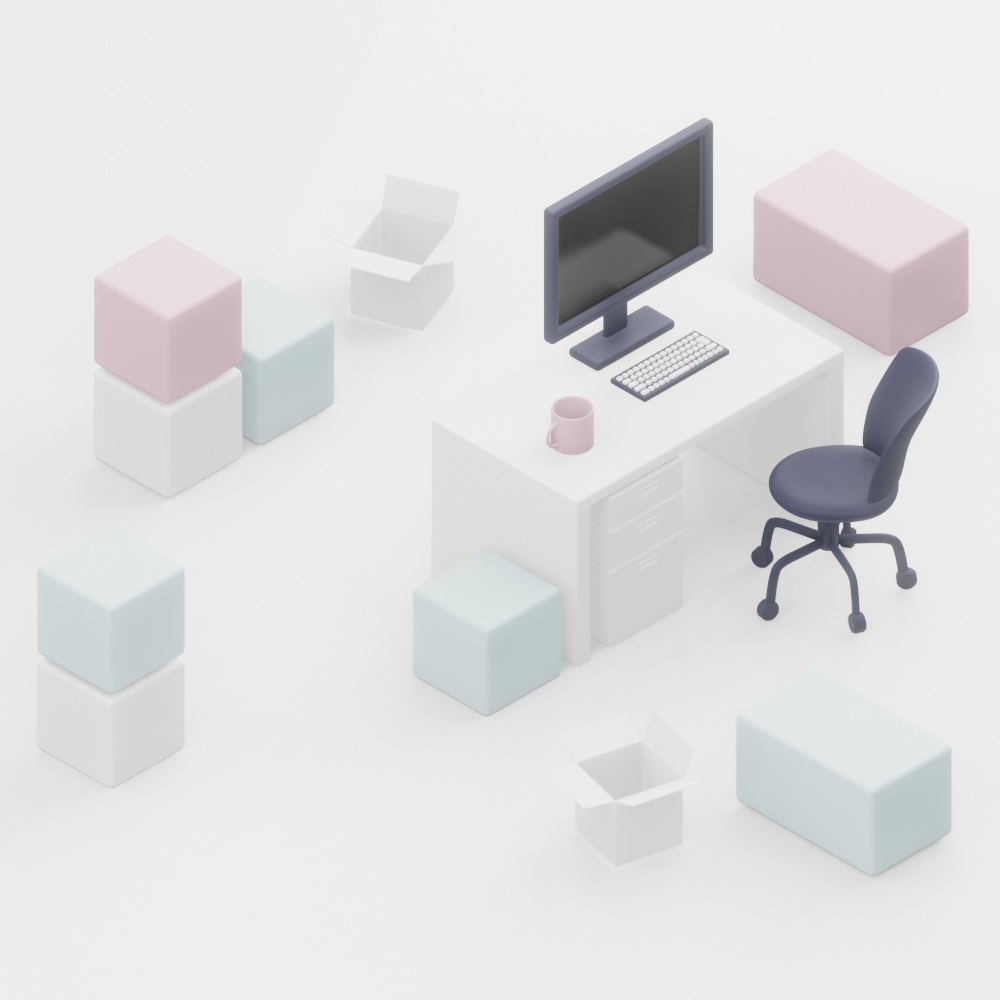 【無料】3dモデル sasabo_SimpleOffice オリジナルシーン【.blender】