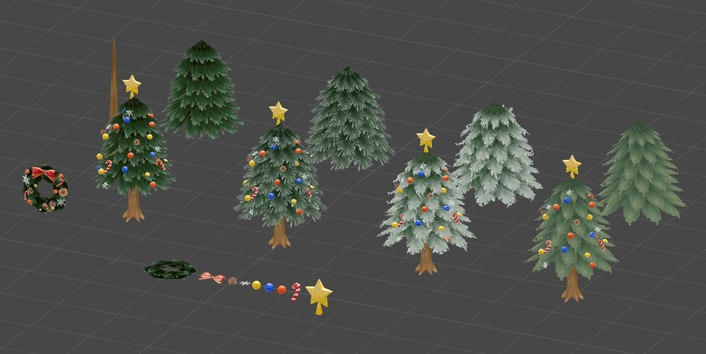 クリスマスツリー・リース(全5種)セット