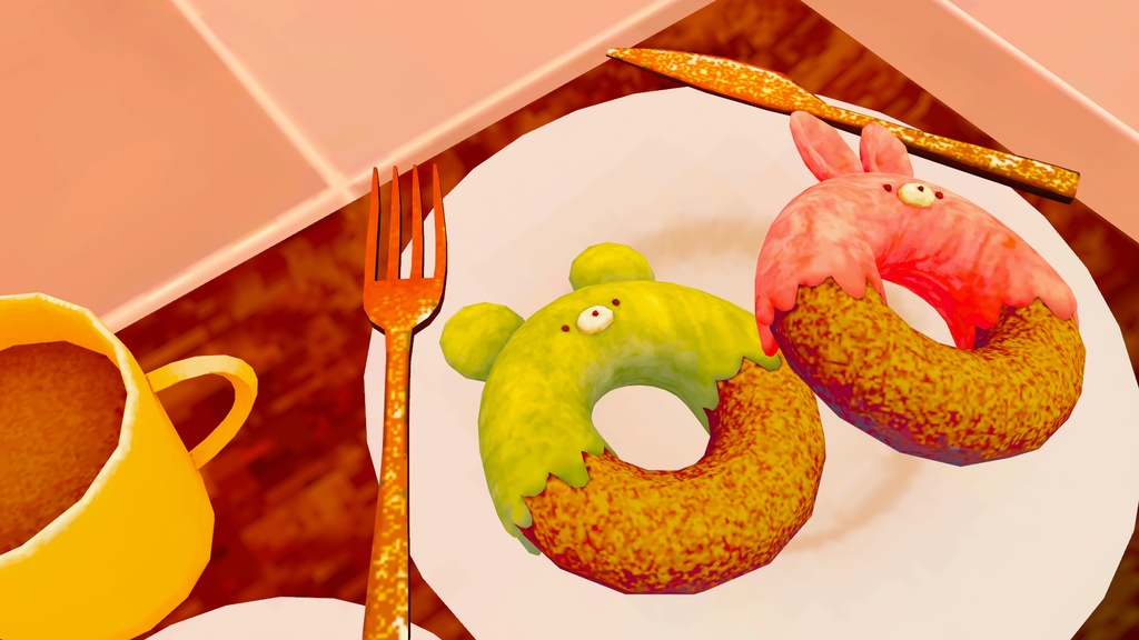 【VRChat想定】つかんで食べれる!ゆるかわアニマルスイーツセット(全11点)【MA対応】