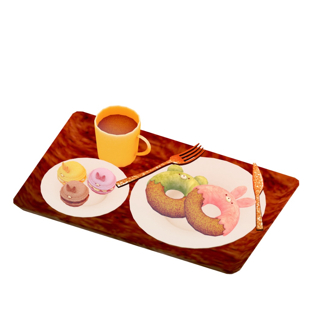 【VRChat想定】つかんで食べれる!ゆるかわアニマルスイーツセット(全11点)【MA対応】