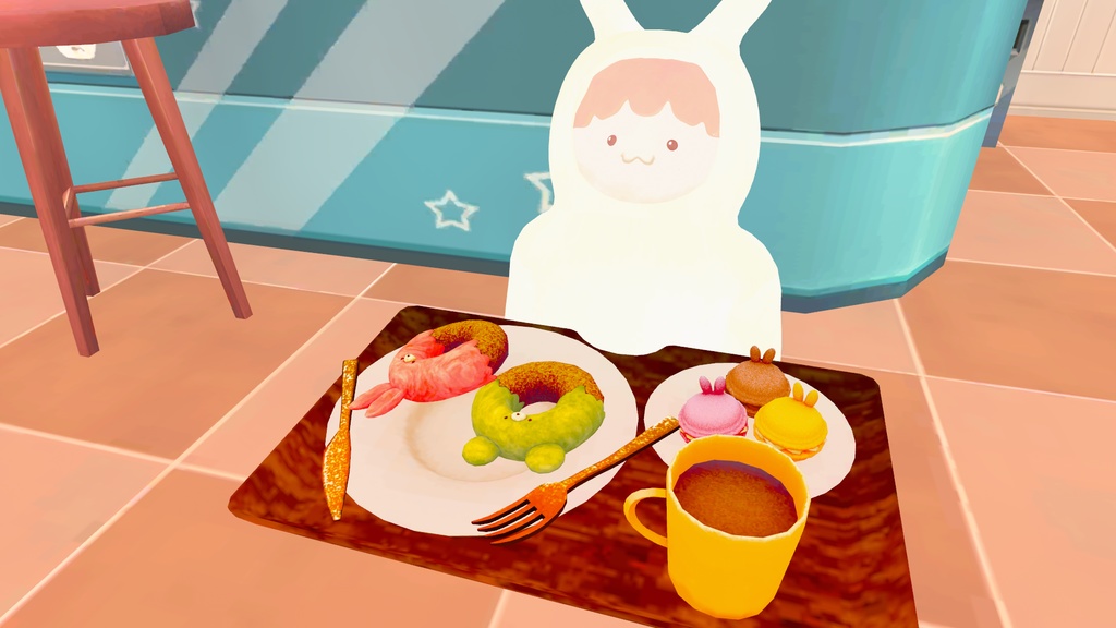 【VRChat想定】つかんで食べれる!ゆるかわアニマルスイーツセット(全11点)【MA対応】