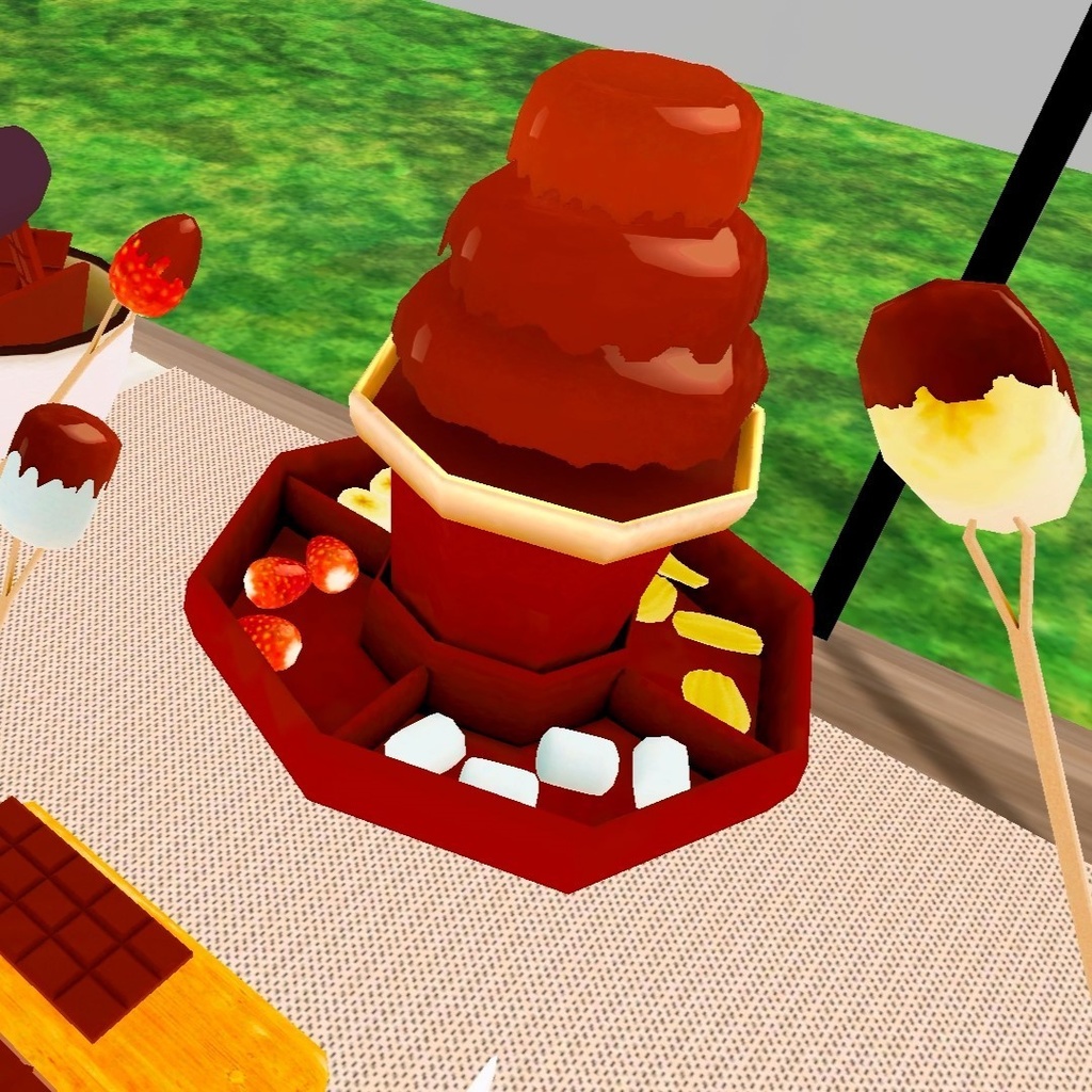 【VRChat想定】つかんで遊べる!チョコレートフォンデュセット(アバターギミック付き)【MA対応】