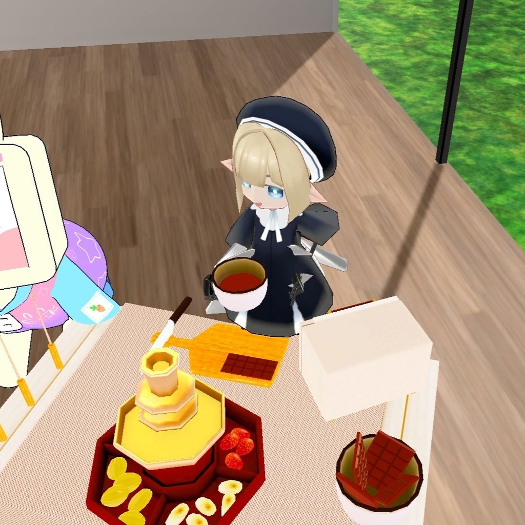 【VRChat想定】つかんで遊べる!チョコレートフォンデュセット(アバターギミック付き)【MA対応】