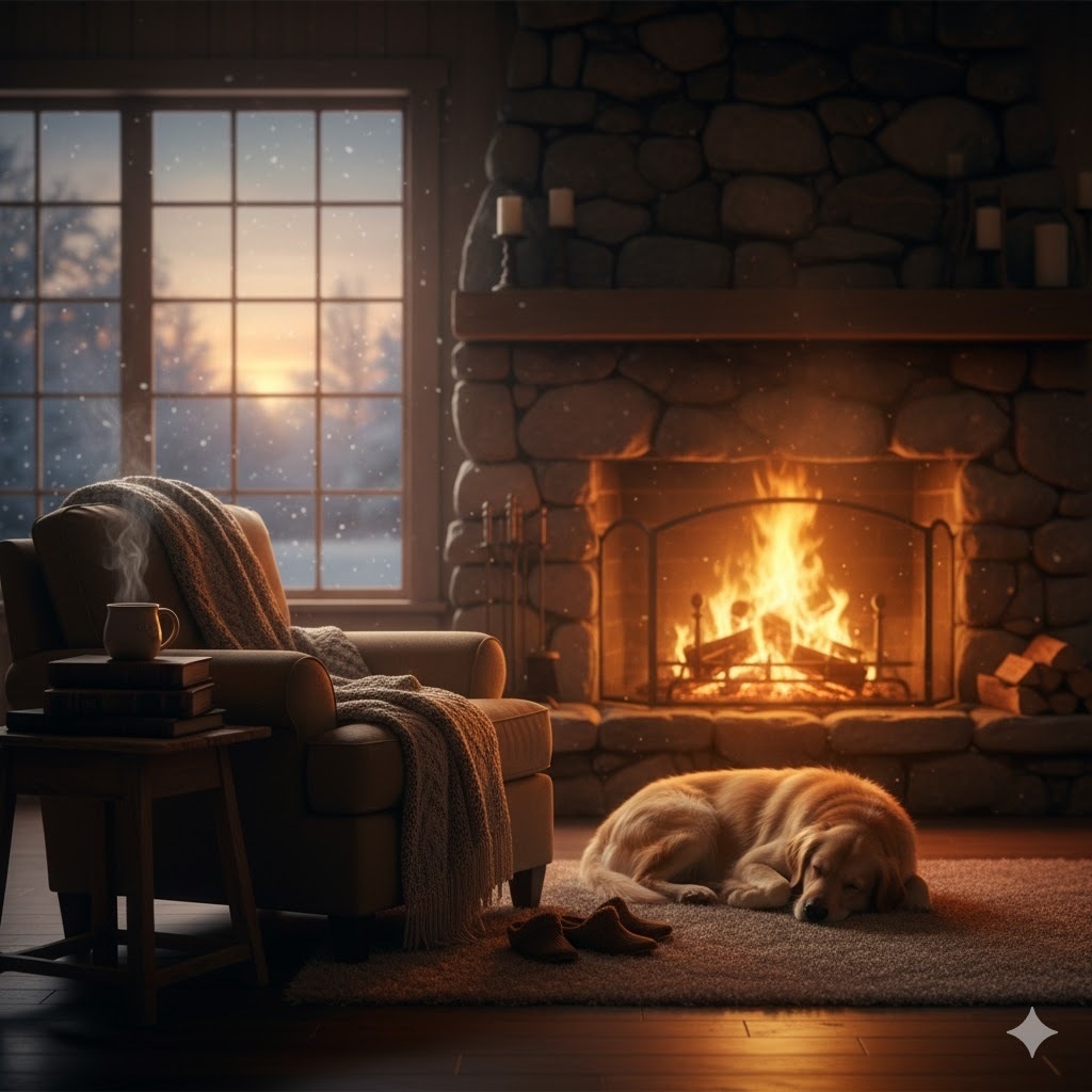 暖炉が灯すやさしい抱擁