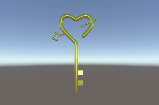 【無料】ハートの鍵(VRChat用3Dモデル)