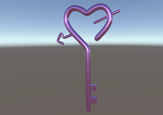 【無料】ハートの鍵(VRChat用3Dモデル)