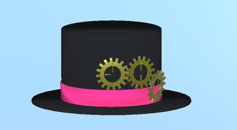 【無料】歯車付きシルクハット(VRChat用3Dモデル)