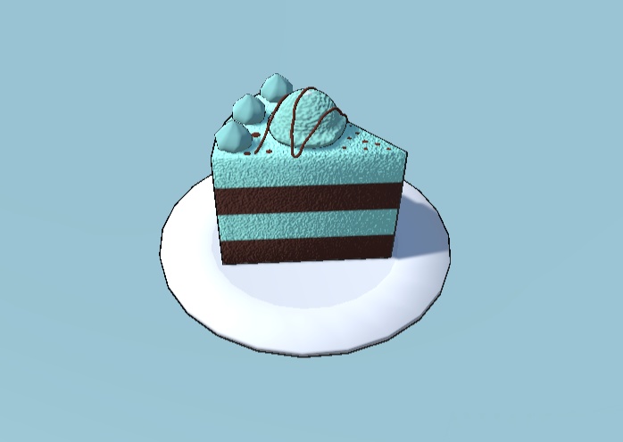 【無料】チョコミントケーキ(VRChat用3Dモデル)