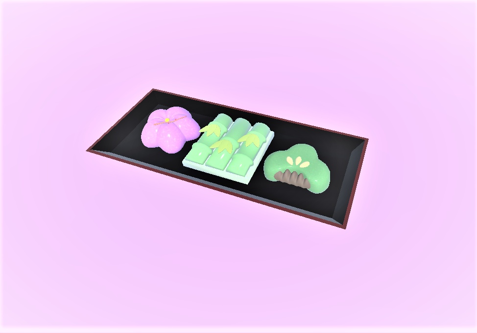 【無料】和菓子(VRChat用3Dモデル)