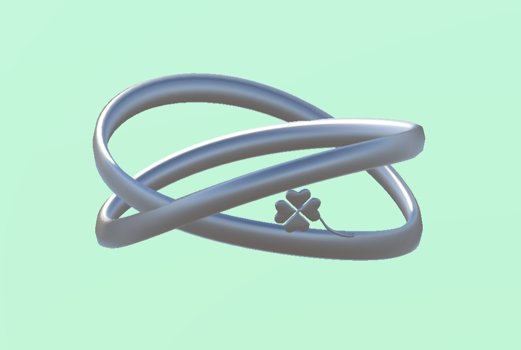 【無料】四つ葉のクローバーの指輪 Lucky Clover Ring(VRChat用3Dモデル)