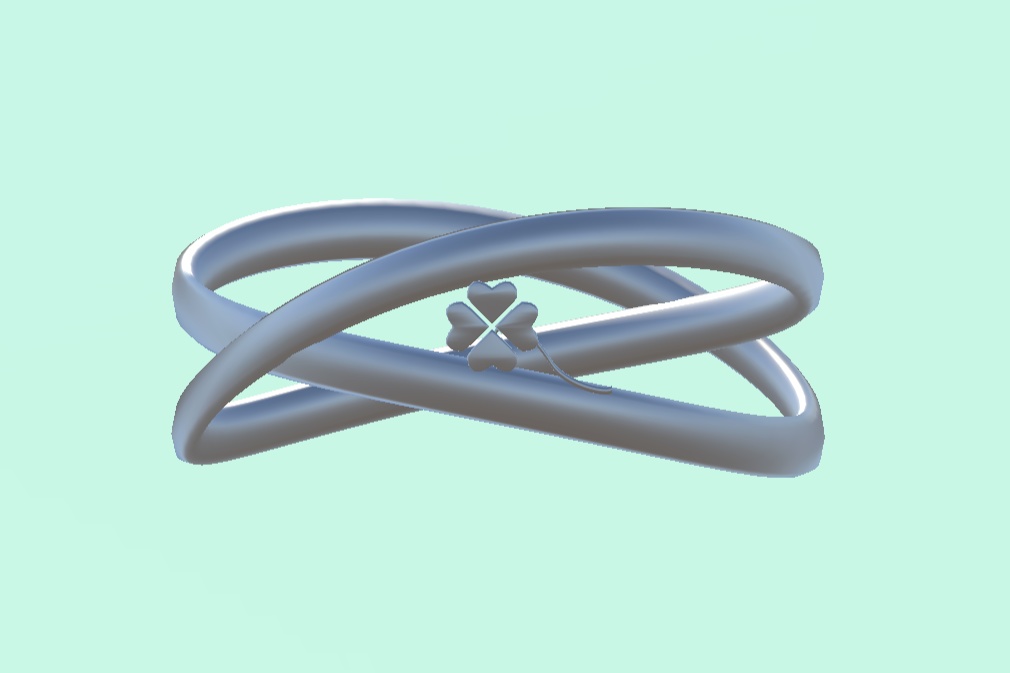 【無料】四つ葉のクローバーの指輪 Lucky Clover Ring(VRChat用3Dモデル)