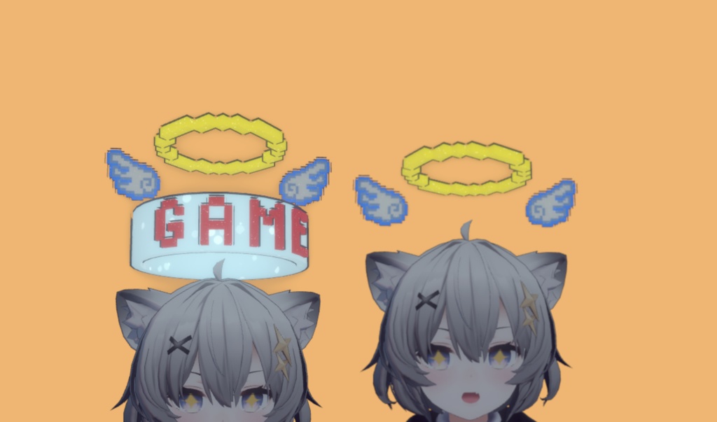 【無料】ゲームオーバーのドットヘイロー (VRChat用3Dモデル)