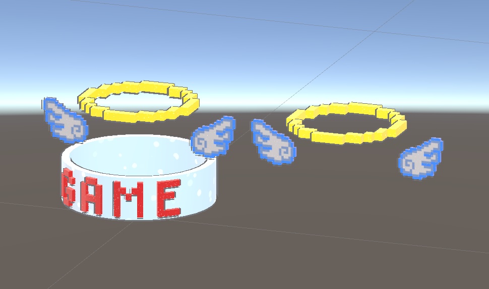 【無料】ゲームオーバーのドットヘイロー (VRChat用3Dモデル)