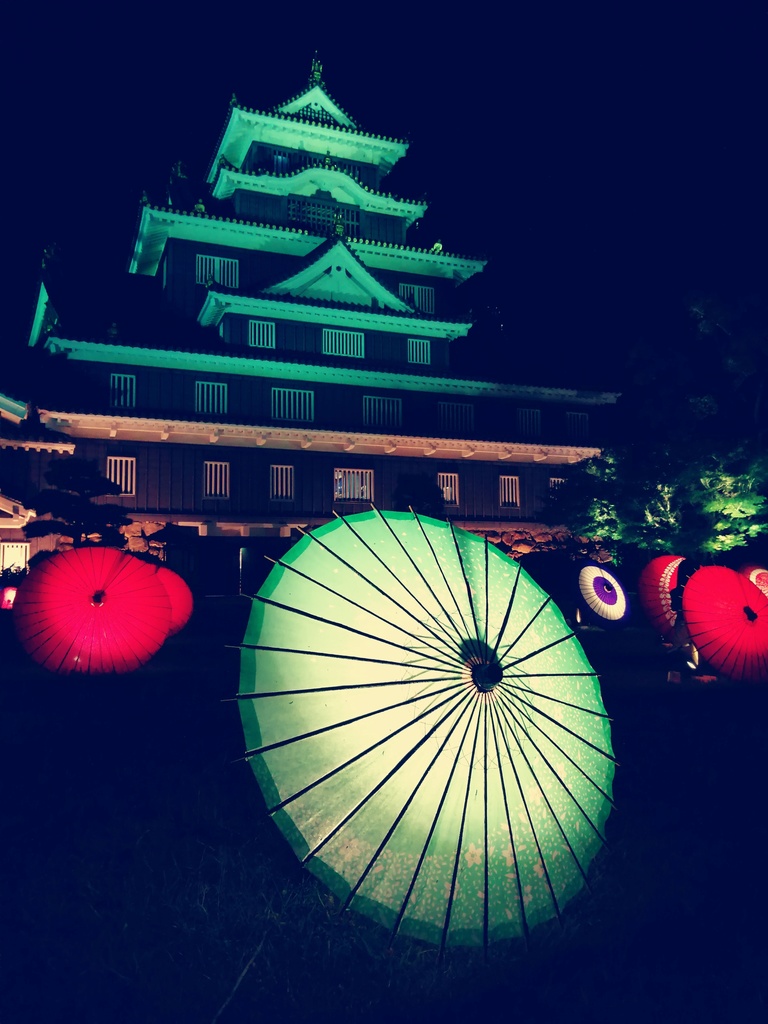 傘と白のスマホリング