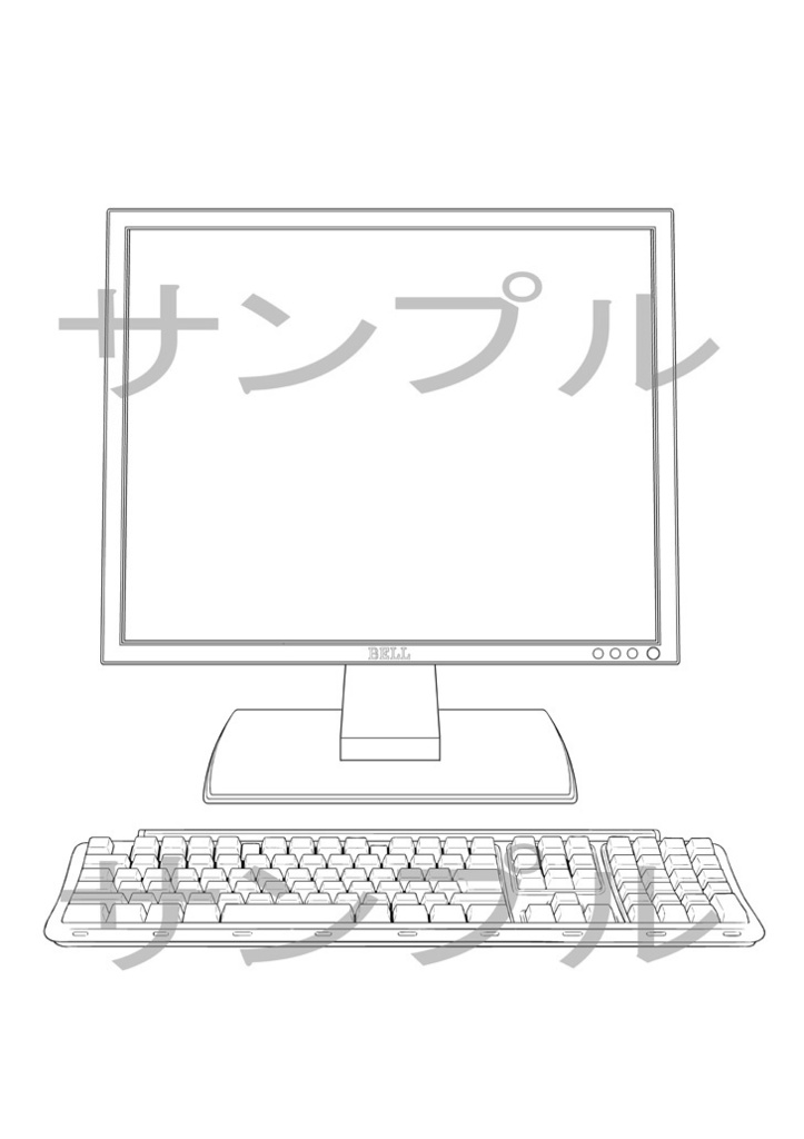 モニタとキーボード 漫画用背景 Heartbreak Booth