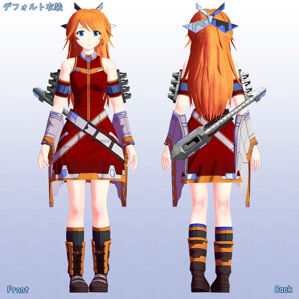 VRChat用アバター 魔法剣士 紅乃瀬アキノRemasterVer VCC VRM同梱