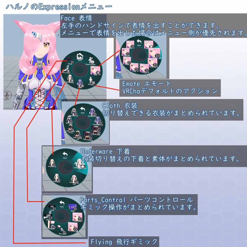 VRChat用アバター ハルノRemasterVer VCC VRM同梱