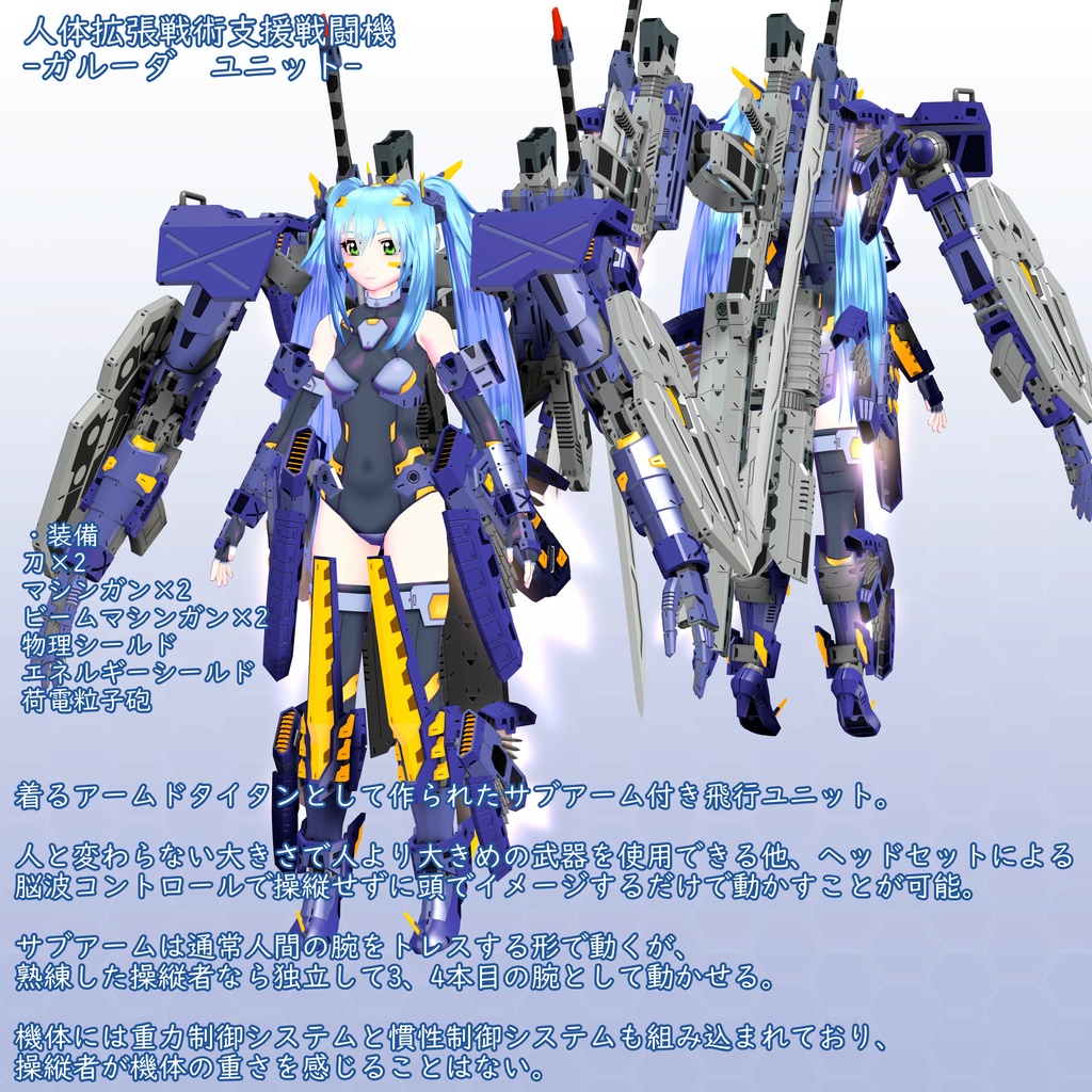 VRChat用アバター ナツノ RemasterVer VCC VRM、Quest版同梱