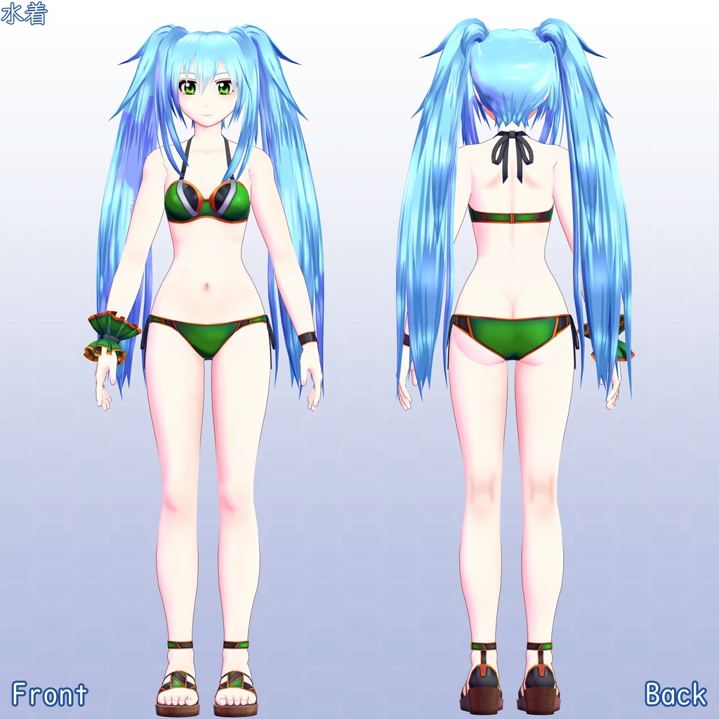 VRChat用アバター ナツノ RemasterVer VCC VRM、Quest版同梱