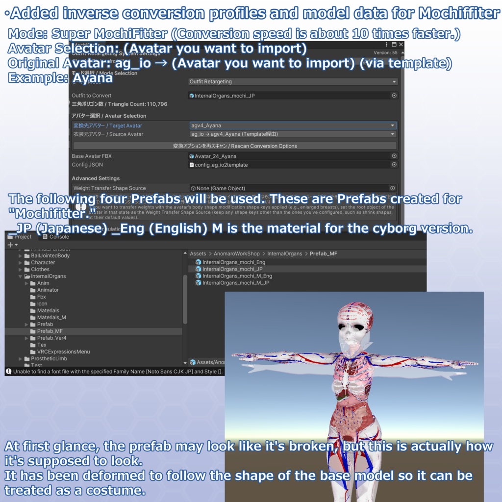 VRChatアバター 内臓(女性)Ver2