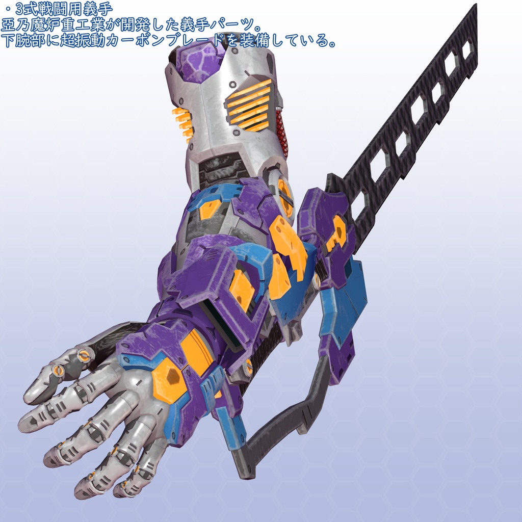 VRChatアバター用アイテム 戦闘用義手&義足セット