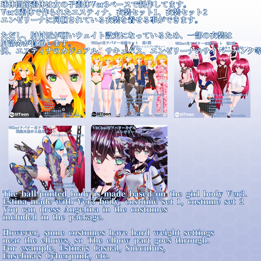 VRChat用アバターモデル 球体関節素体