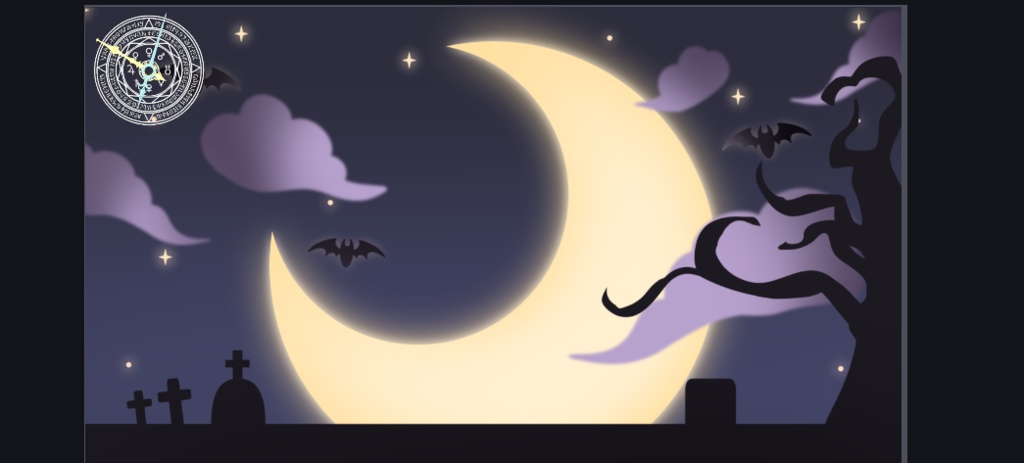 【OBS用】魔法陣アナログ時計 - 背景透過/ブラウザソース対応