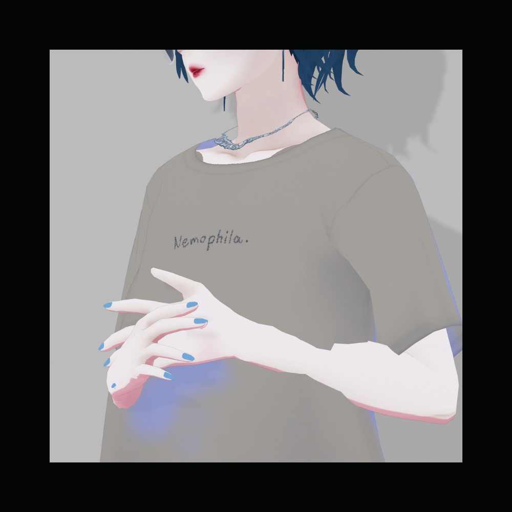 【無料/FREE】古着風ネモフィラTシャツ【Vroid正式版/Xwear対応】