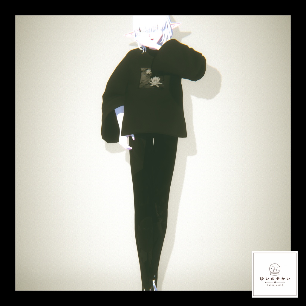 【無料あり】蓮花Tシャツ+花柄スキニー/きれいめストリート【VRoid正式版/Xwear対応】