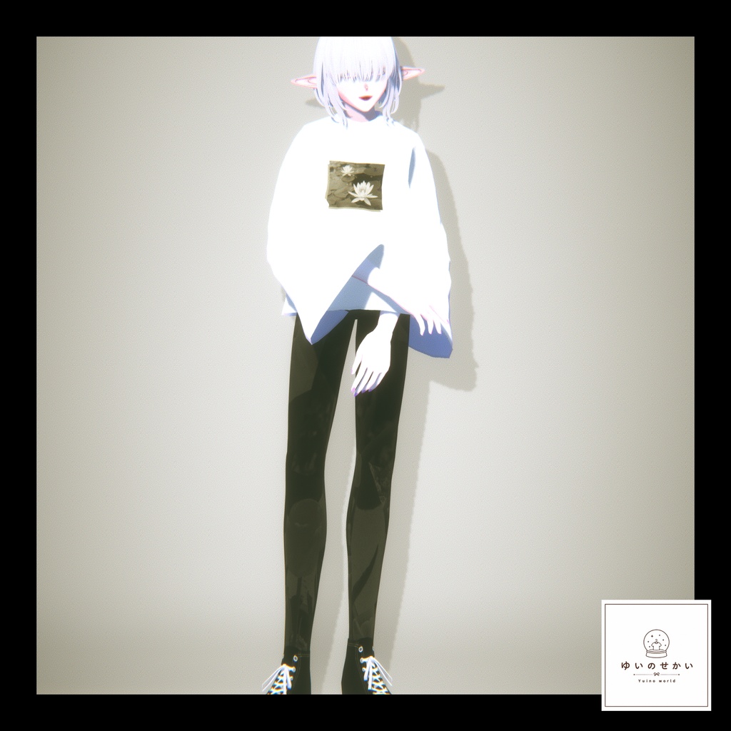 【無料あり】蓮花Tシャツ+花柄スキニー/きれいめストリート【VRoid正式版/Xwear対応】