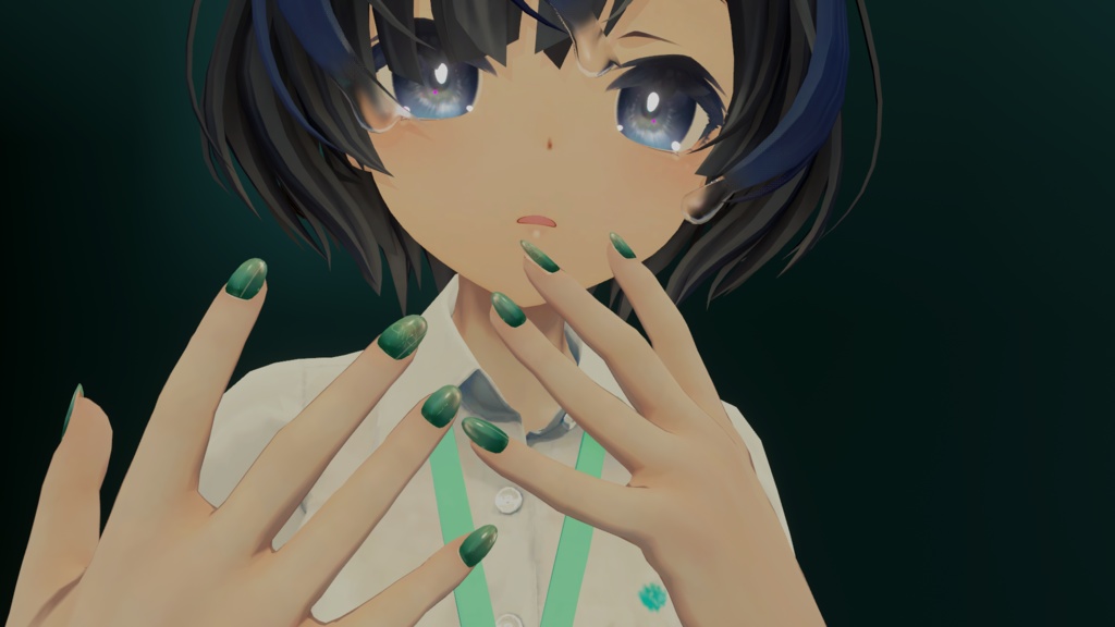 【MDollnail対応】喫茶雨音:雨降るネイルチップ【雨降りアニメーション】