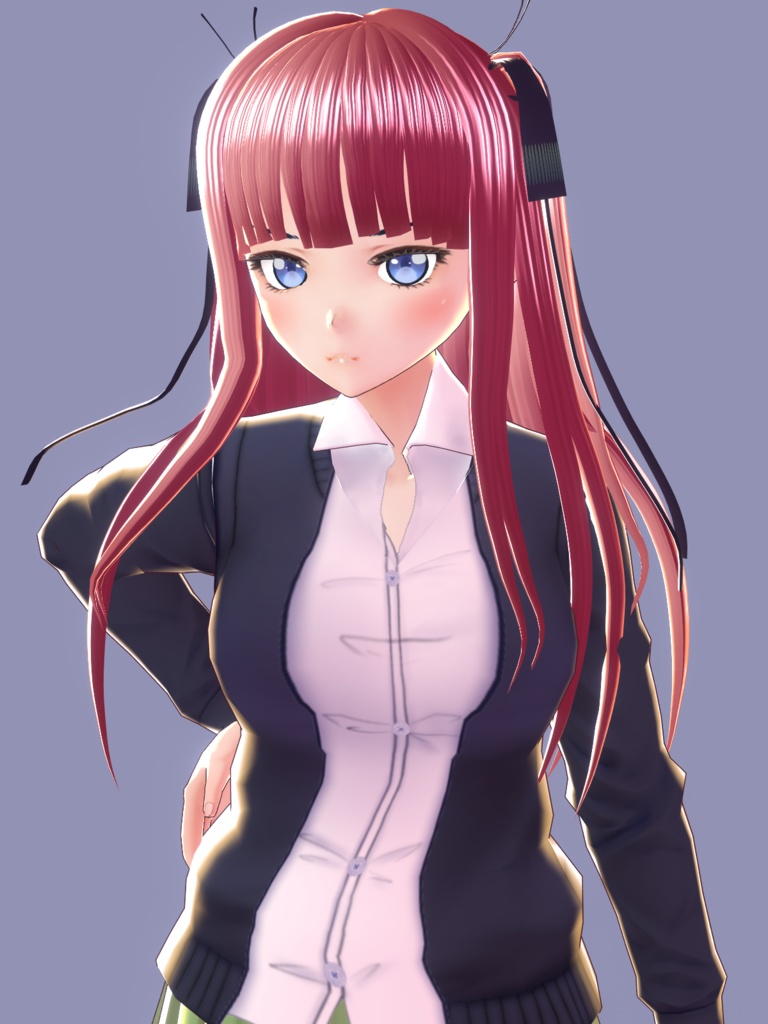 VRoid Nino Texture Set + HairPreset + Ribbon(FBX)