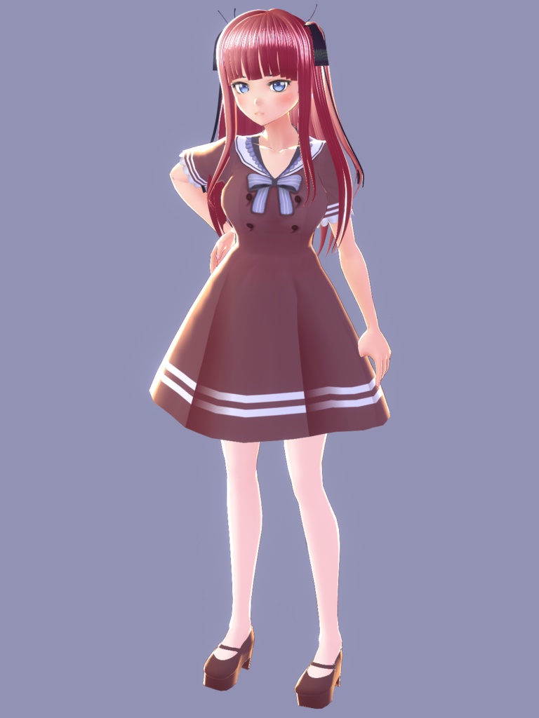 VRoid Nino Texture Set + HairPreset + Ribbon(FBX)