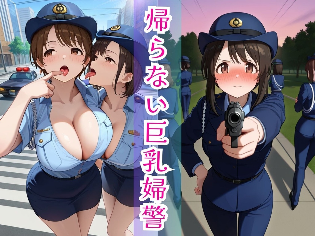 【イラスト集/500枚】巨乳の婦警が帰ってこない理由