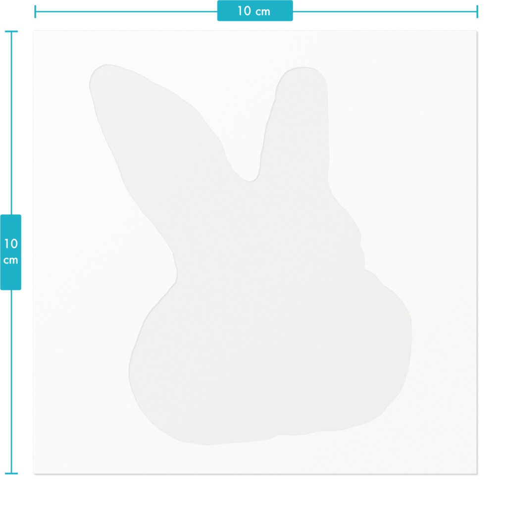 うさぎの顔がドーンステッカー