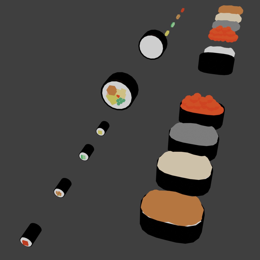 【3D小物】お寿司セット