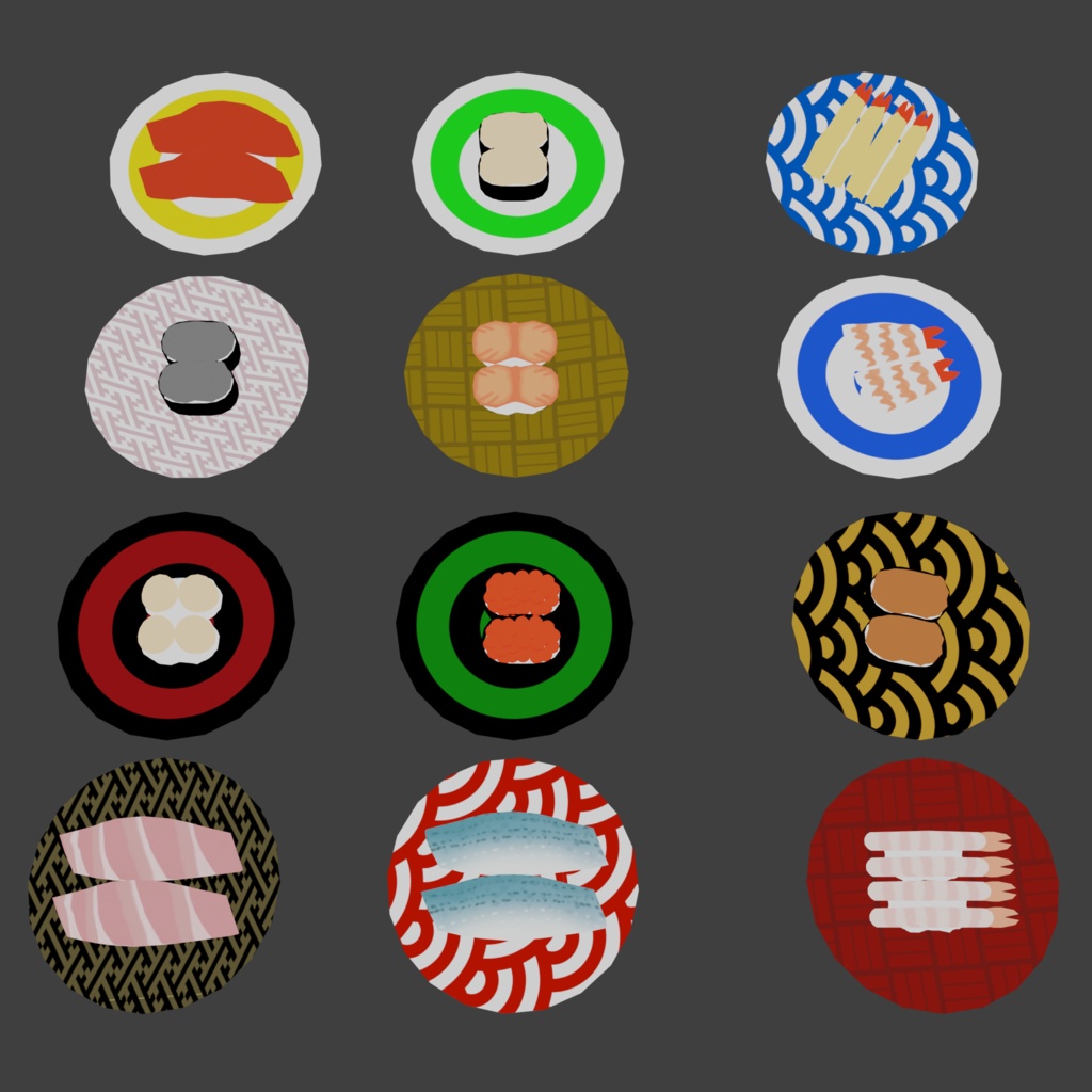 【3D小物】お寿司セット