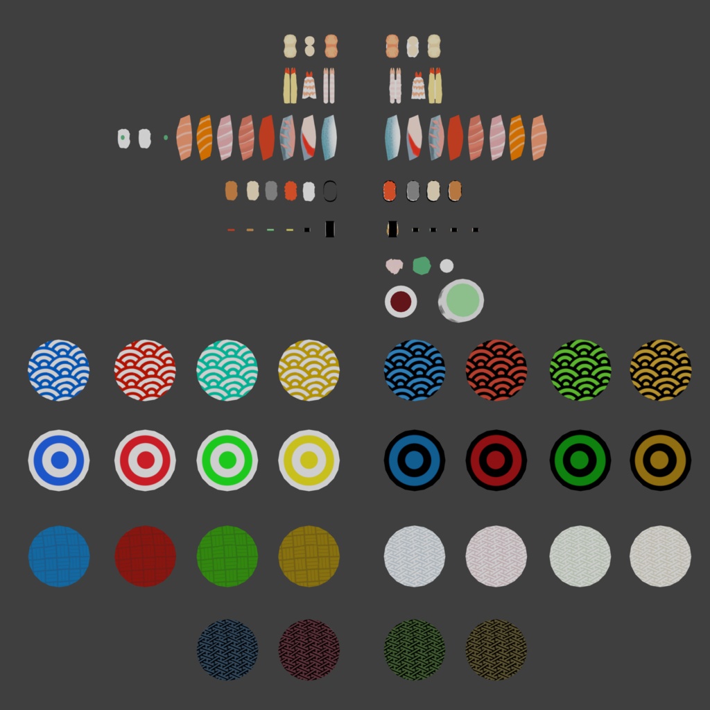 【3D小物】お寿司セット