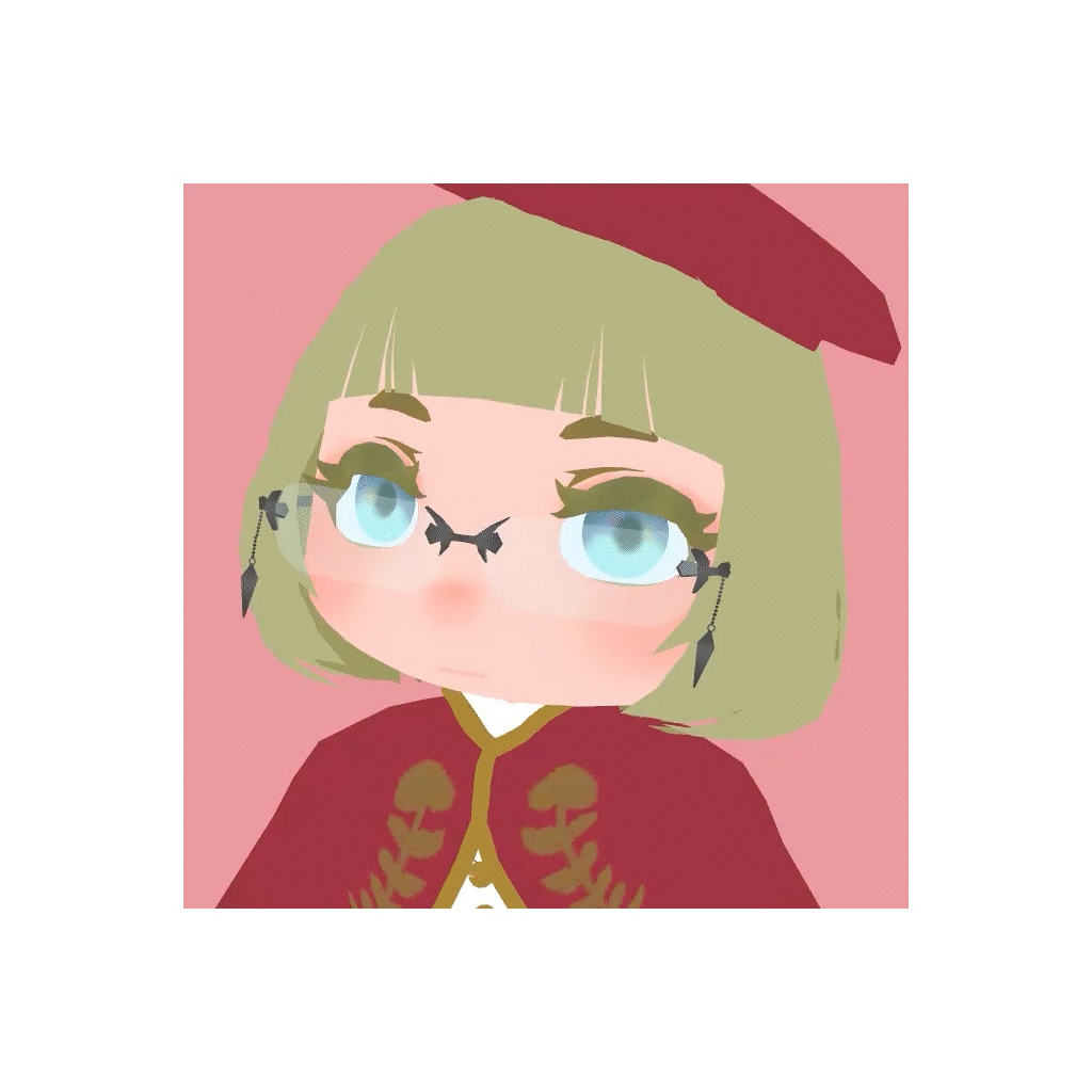 【3D小道具】ゆれるチャーム付きデザインめがね