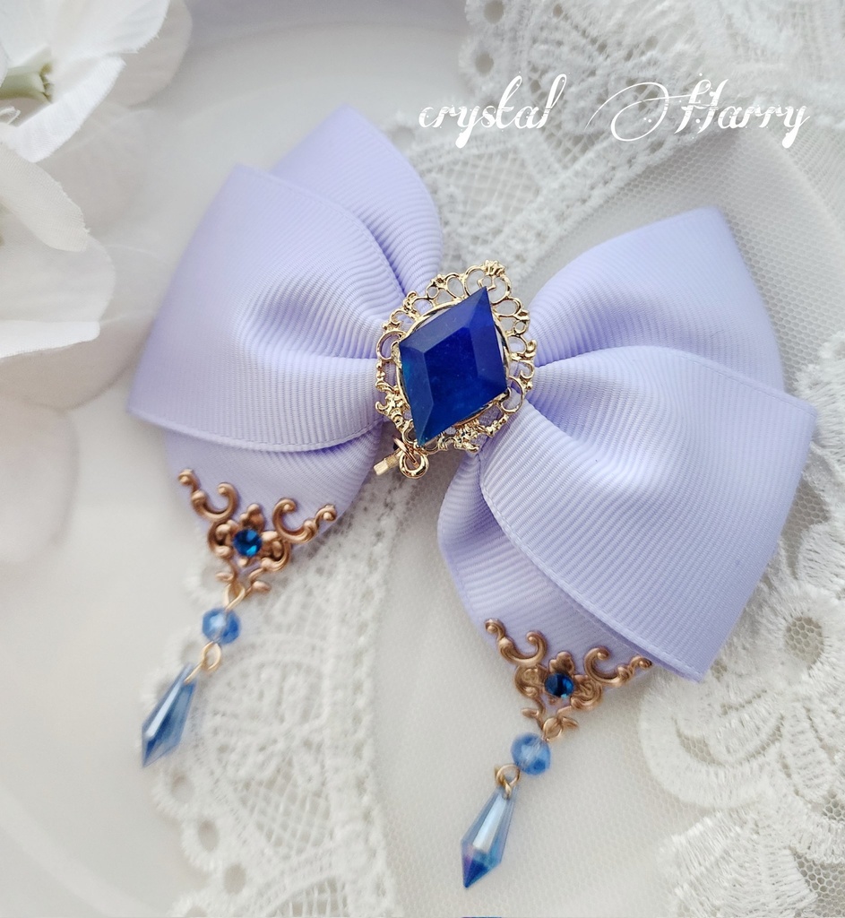 【色宝石の髪飾り】～蒼～ヘアクリップ