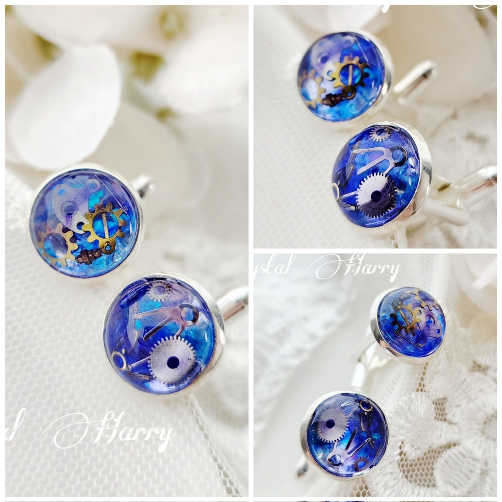 【刻の装飾品】～水～カフスボタン