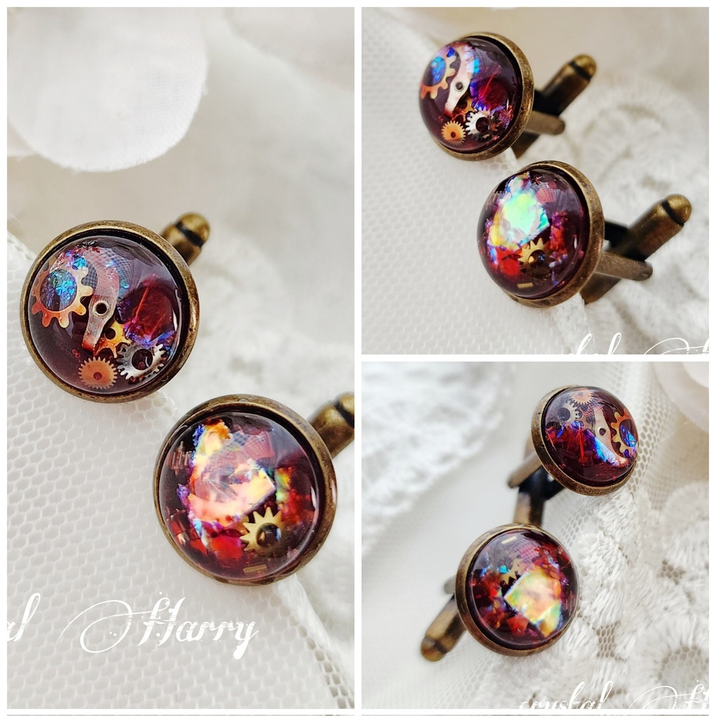 【刻の装飾品】～紅～カフスボタン⚠一点物
