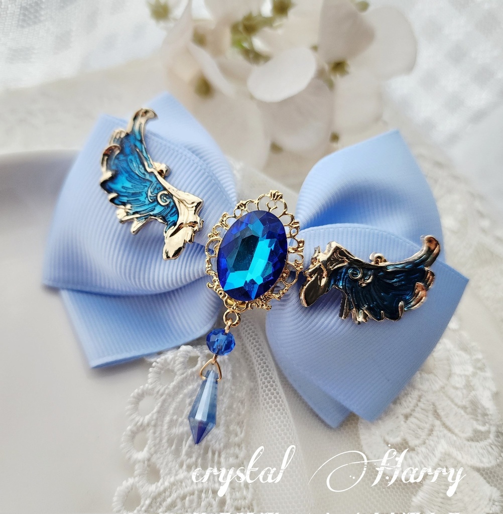 【宝石精霊の髪飾り】～水蒼～ヘアクリップ