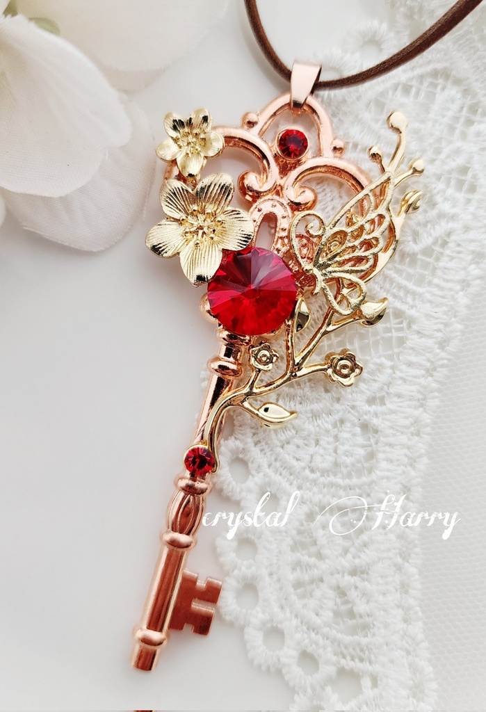 【蝶桜の大鍵】～金赤～ピンクゴールドベース