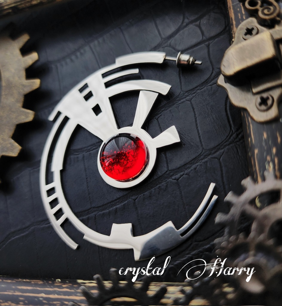 【崩壊の歯車】~赤~片耳ピアス