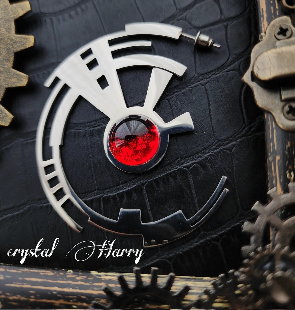 【崩壊の歯車】~赤~片耳ピアス