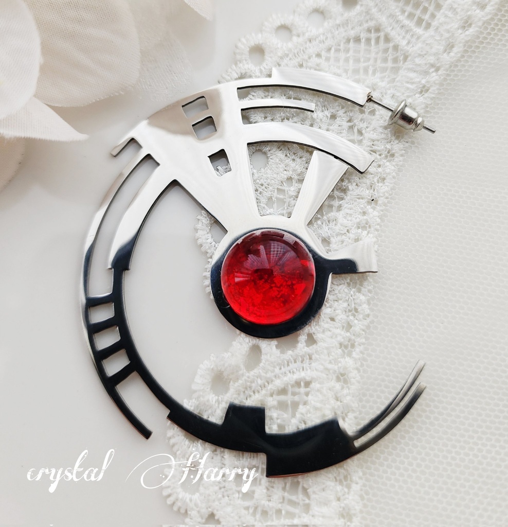 【崩壊の歯車】~赤~片耳ピアス