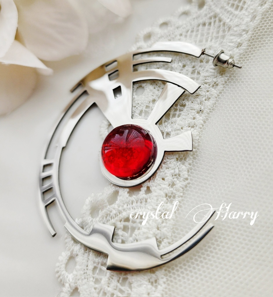 【崩壊の歯車】~赤~片耳ピアス