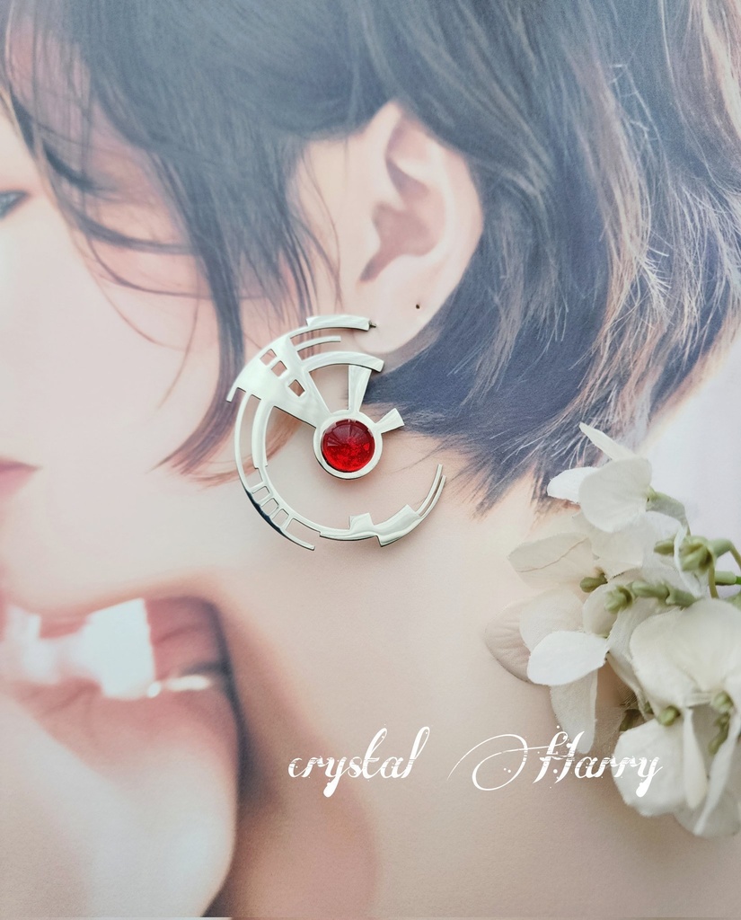 【崩壊の歯車】~赤~片耳ピアス